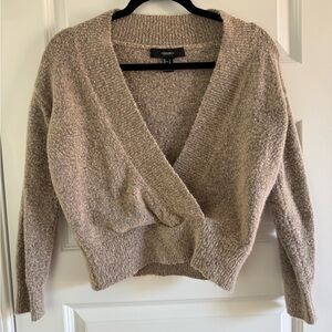 Forever 21 Taupe V-Neck Sweater
